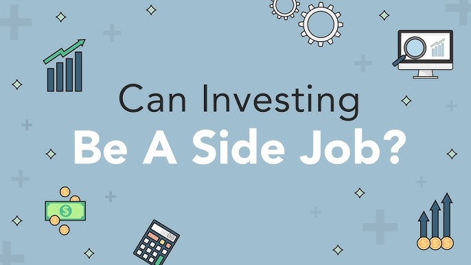 A person analyzing stock charts on a laptop, symbolizing the idea of stock market as a side income.